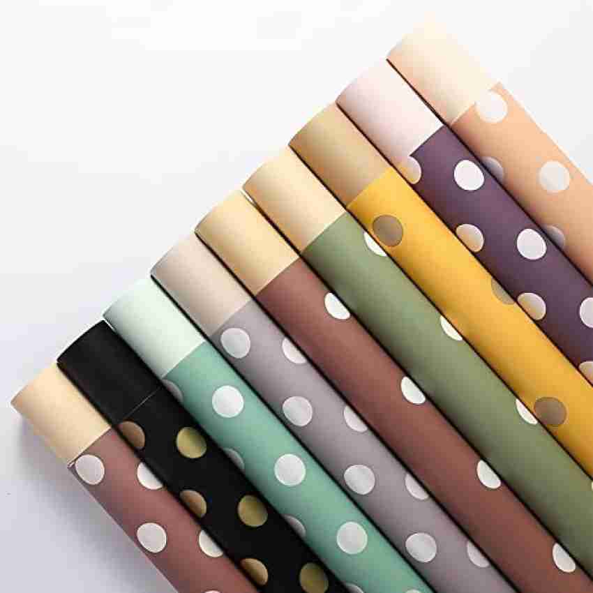 20 Pieces/Solid Colour Dots Flower Wrapping Paper, Waterproof Flower Bouquet Wrapping Paper, Florist Packaging Materials DIY Crafts, Gift Wrap or