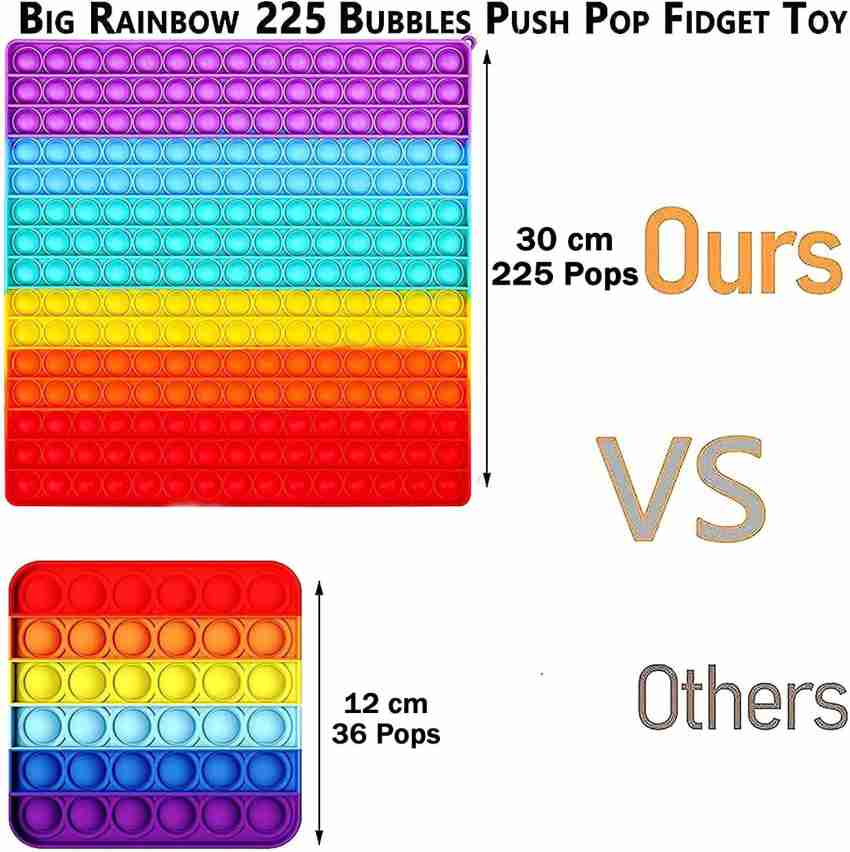 Big Size 30cm Round Rainbow Push Pop Fidget Toy