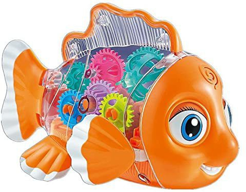 OANGO 360 Rotating Transparent Mechanical Nemo Fish Toy with Sound