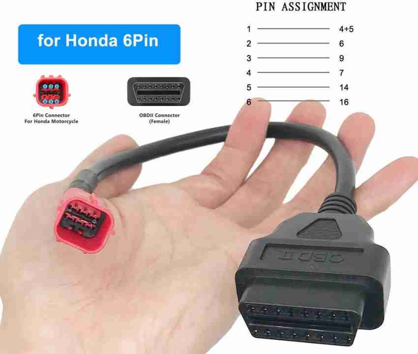 Xsentuals Kawasaki Motorcycle 6 Pin to 16 pin OBD2 Diagnostic Adapter Cable  OBD Interface Price in India - Buy Xsentuals Kawasaki Motorcycle 6 Pin to 16  pin OBD2 Diagnostic Adapter Cable OBD