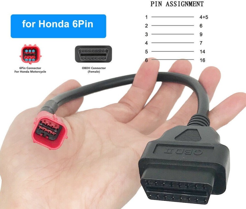 3 PIN to 16 PIN OBD2 Connector Diagnostic Tool Adapter Cables For Motorcycle
