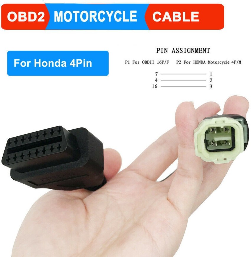 Xsentuals Kawasaki Motorcycle 6 Pin to 16 pin OBD2 Diagnostic