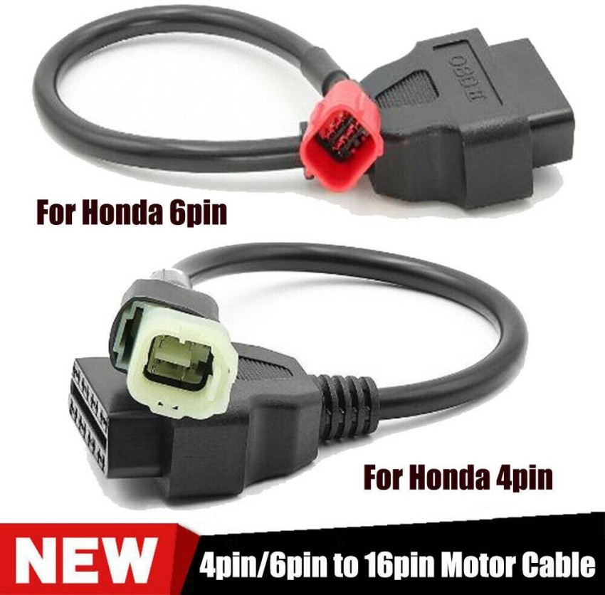 Xsentuals Honda 6pin/4pin to OBD2 Diagnostic Scanner Cable Combo