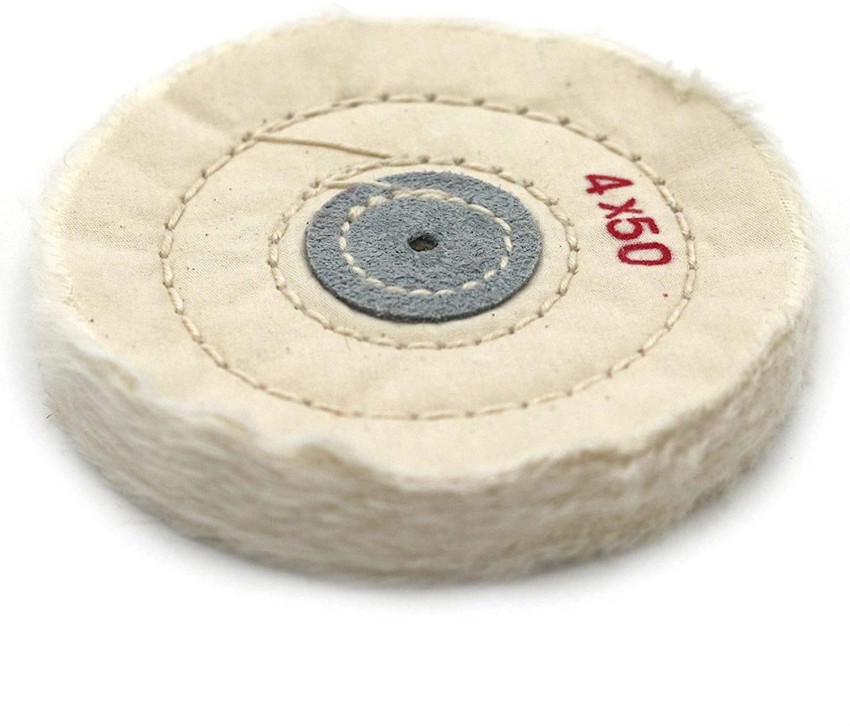 BRUSH HOUSE 4 Inch Cloth Buffing Polishing Wheel Buffer Polish Grinder  White Pad 4mm Arbor Polishing White Muslin Cloth Buff 4x50 Folds Stitched Buffing  Wheel Glass Polisher Price in India - Buy