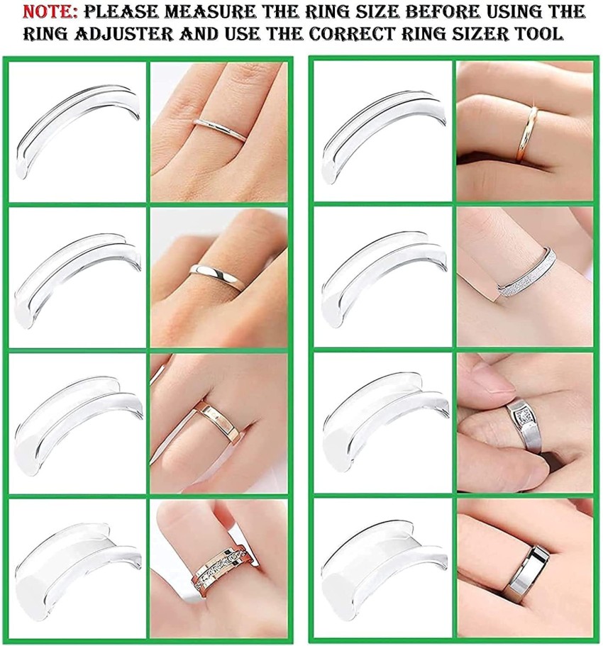 4Pcs Transparent Ring Size Adjuster For Loose Rings Invisible Ring Guard  Clip Transparent Silicone Sizer Tightener Resizer Fit Almost Any Ring 4  Sizes
