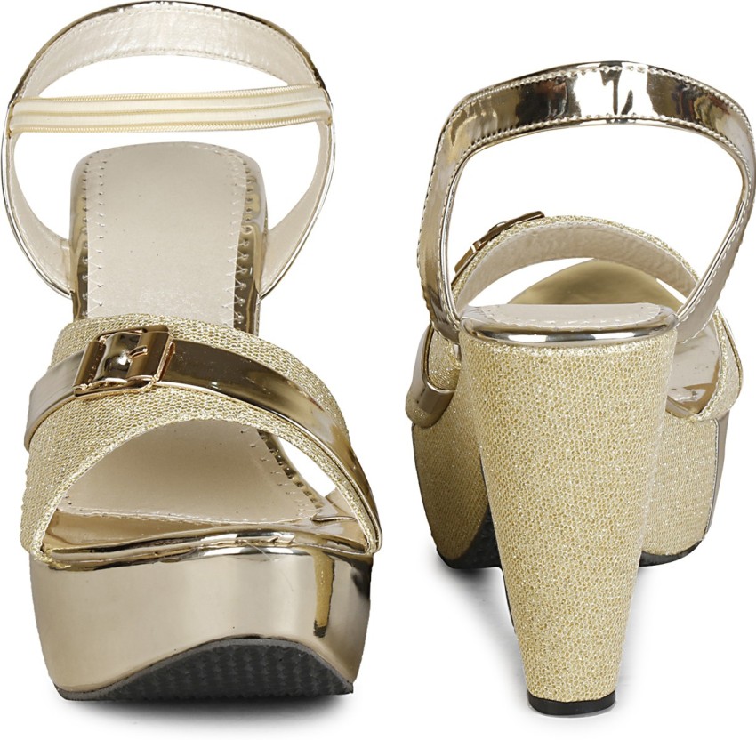 Smart Sleek Women Gold Heels Buy Smart Sleek Women Gold