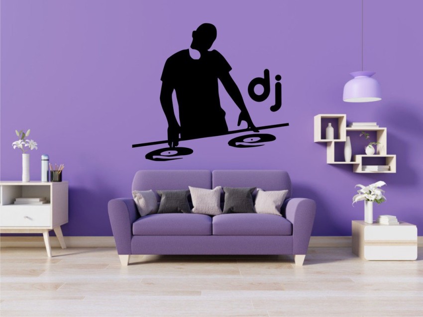 DJ Wall Art Music Sticker - Vinyl Decoration Decal 68 x 71