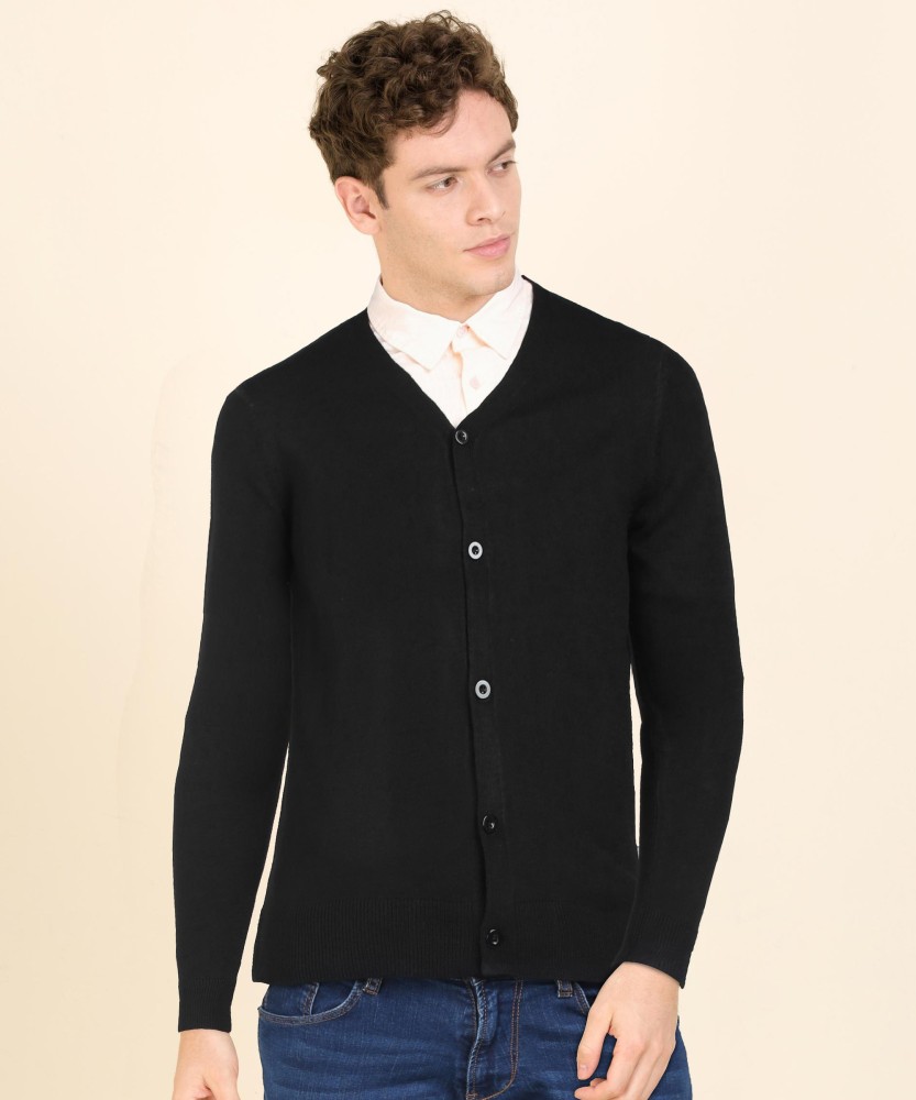 NUMERO UNO Solid V Neck Casual Men Black Sweater - Buy NUMERO UNO