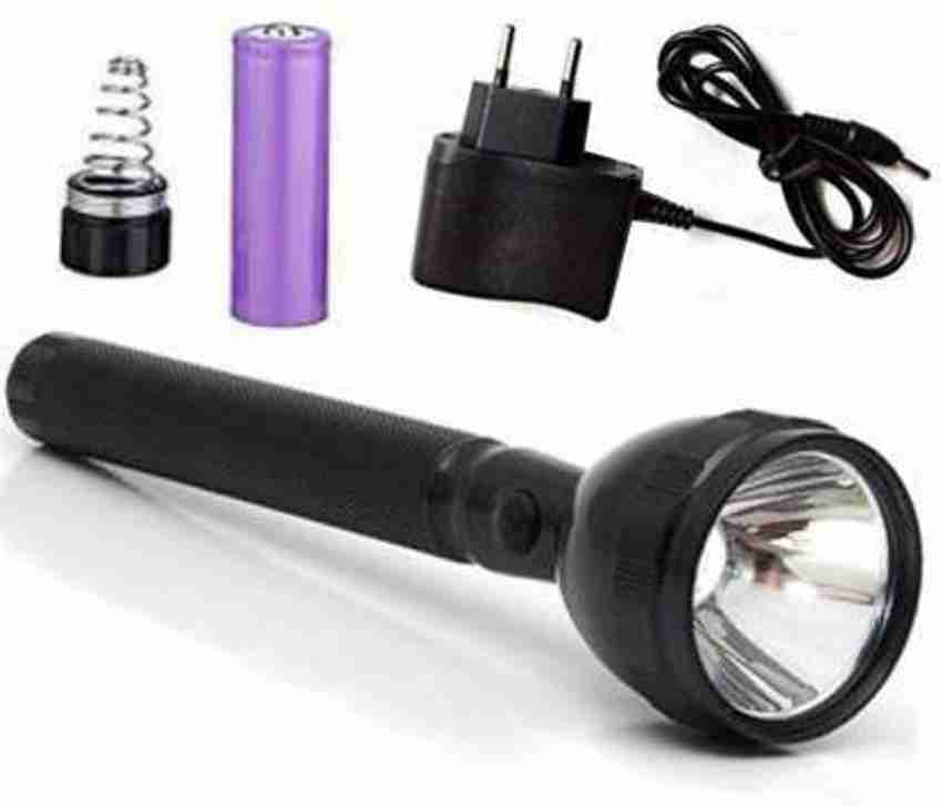 JY SUPER 8990 RECHARGEABLE LED TORCH Torch Black Rechargeable