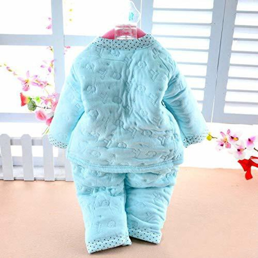 PIKIPOO New Born Baby Cotton 4 Piece Suits Warm Woolen Baby