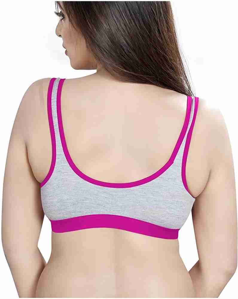UNIHOSIERY 6 X Womens Seamless Lace Top Sports Bra Cleavage India
