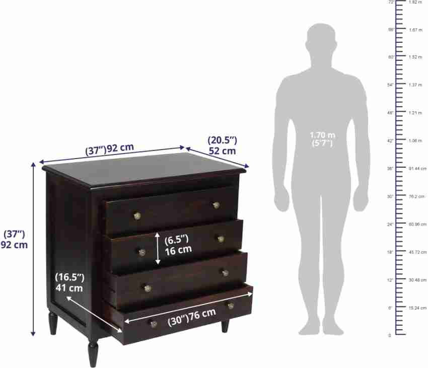 Wakefit Solid Wood Free Standing Chest of Drawers Price in India