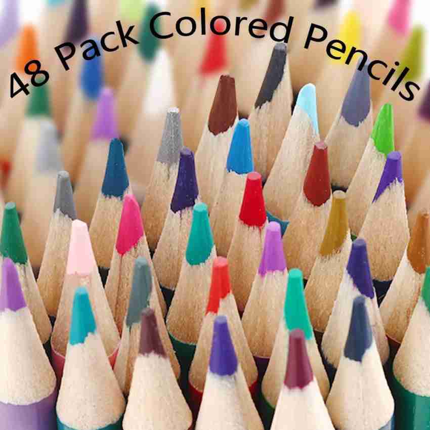Corslet 48 Pcs Colour Pencil Set of Shades Color Oil Pencil Drawing Pencils  for Artists - Price History