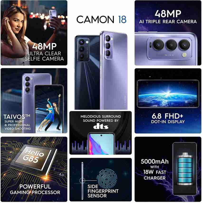 Tecno Camon 19 - 6.8FHD+ - 6GB RAM - 128GB ROM - Dual SIM - 4G LTE - 64MP  - Fingerprint - 5000mAh - Green