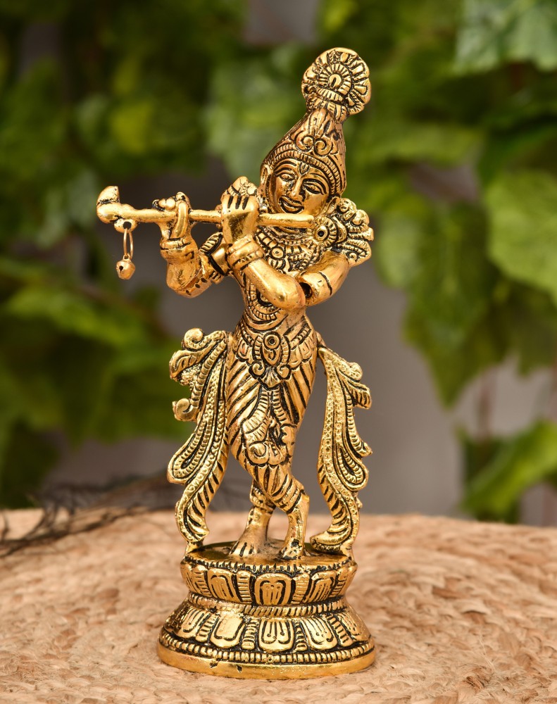 Standing Krishna with Flute Fine Art Brass Idol