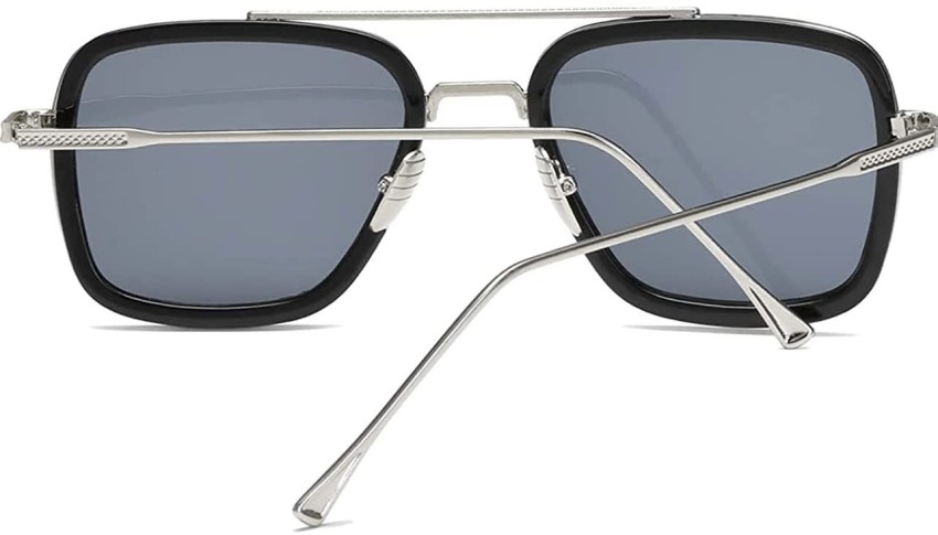 Buy VILENRAY Retro Square Sunglasses Black For Men & Women Online