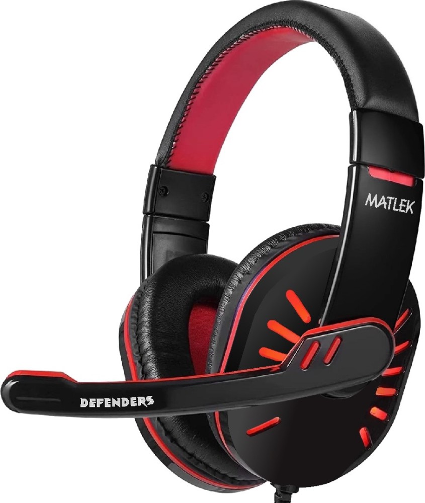 Matlek Gaming Headphones Earphones Surround Sound Adjustable Mic Wired Gaming Headset