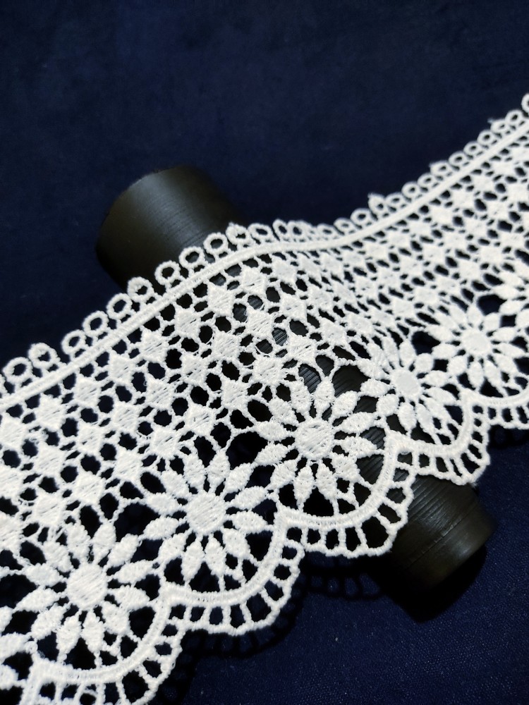 Generic Cotton Crochet Scallop Lace Embroidered Trim Clothing