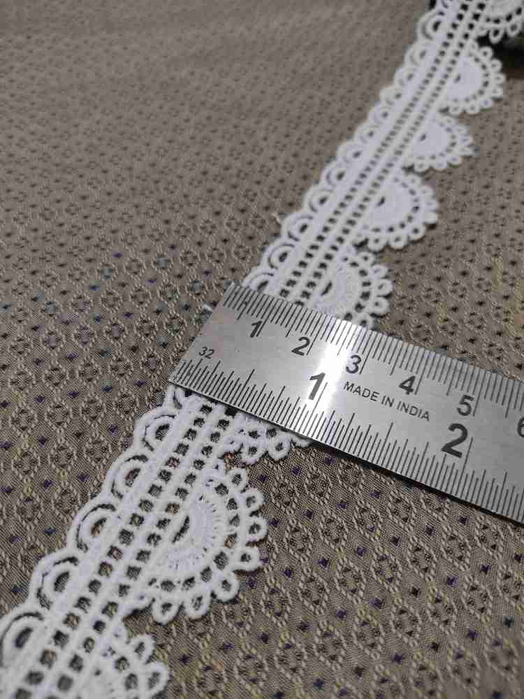 Emrish White Cotton Crochet Regular Lace Border Material Qty 9