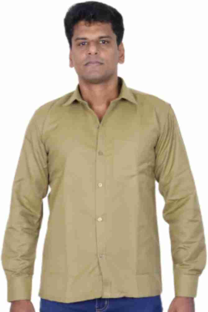 Khaki dress hot sale shirt