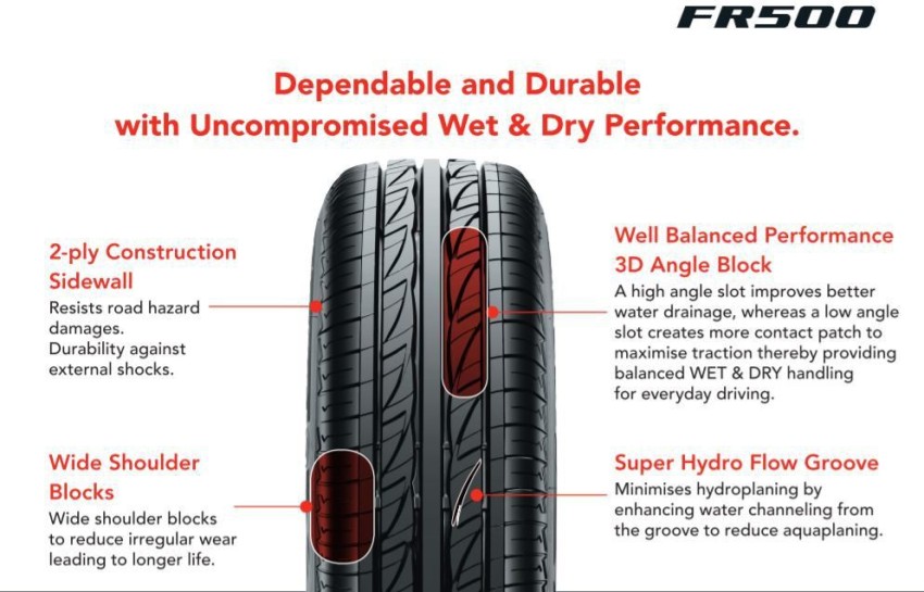 FIRESTONE 165 65 R13 Touring FR500 Tubeless 4 Wheeler Tyre Price