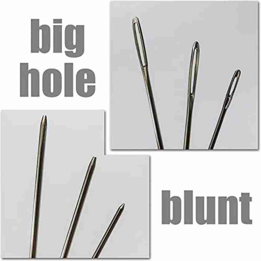 Outus Large-Eye Needles Steel Yarn Knitting Needles Sewing Needles Darning  Needle, 18 Pieces (Pointed) : : Home