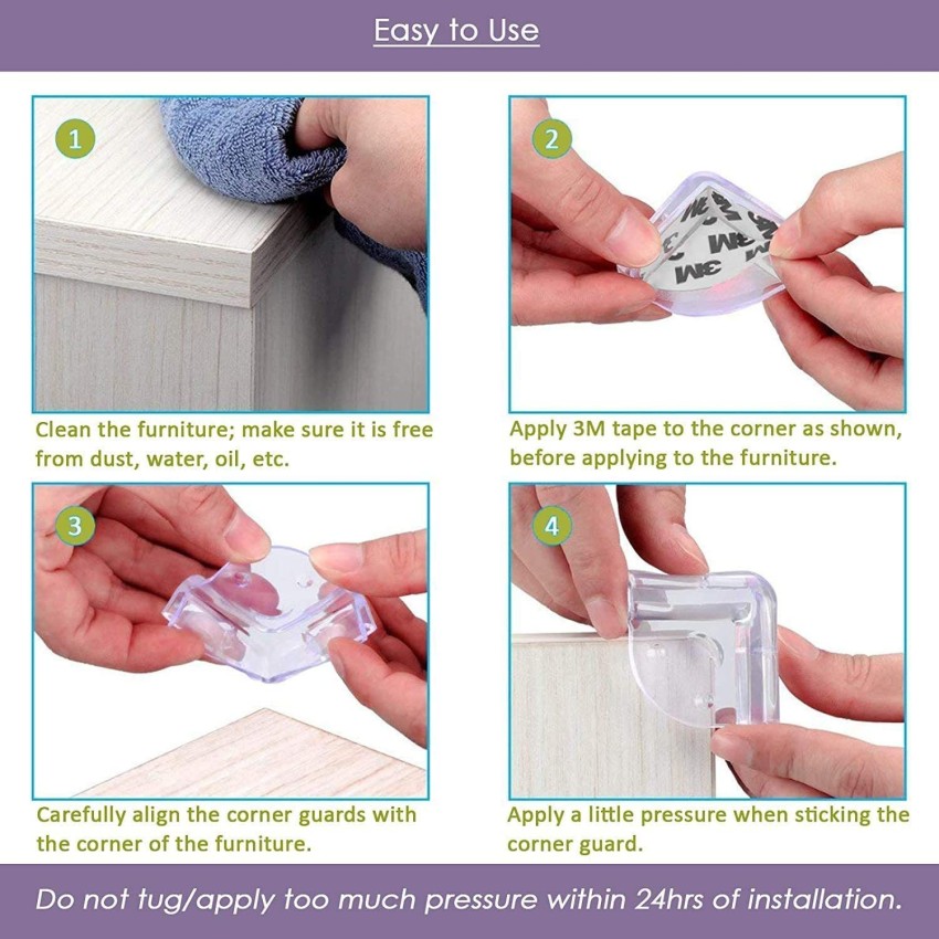 8pcs Soft Baby Proofing Corner Guards And Edge Protection With Pre-applied  Adhesive Table Corner Protectors