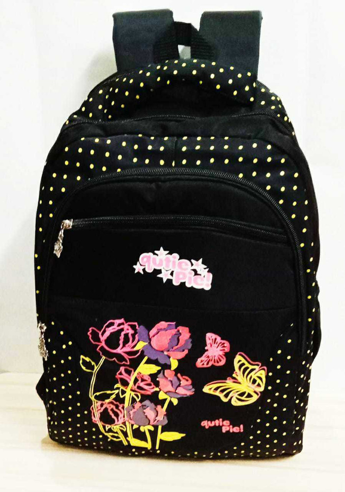 Style My Home Premium Polka Dot School Bag with 280ML Slim Stainless Steel Water Bottle 18 L Backpack Black Price in India Flipkart