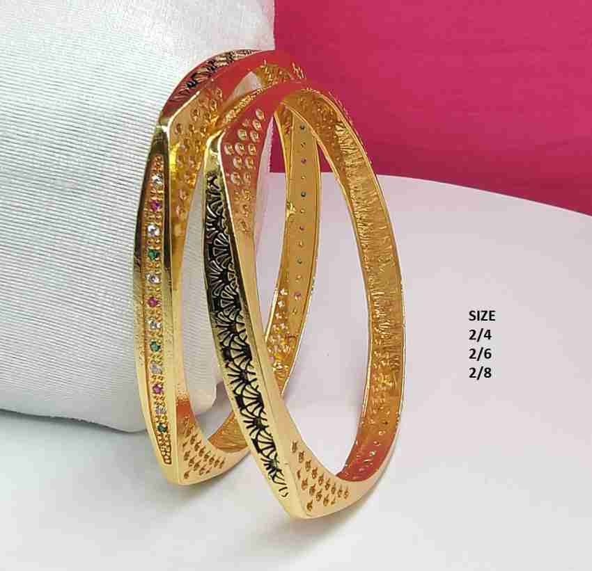 SR JEWELLS Brass Gold-plated Bangle Set Price in India - Buy SR