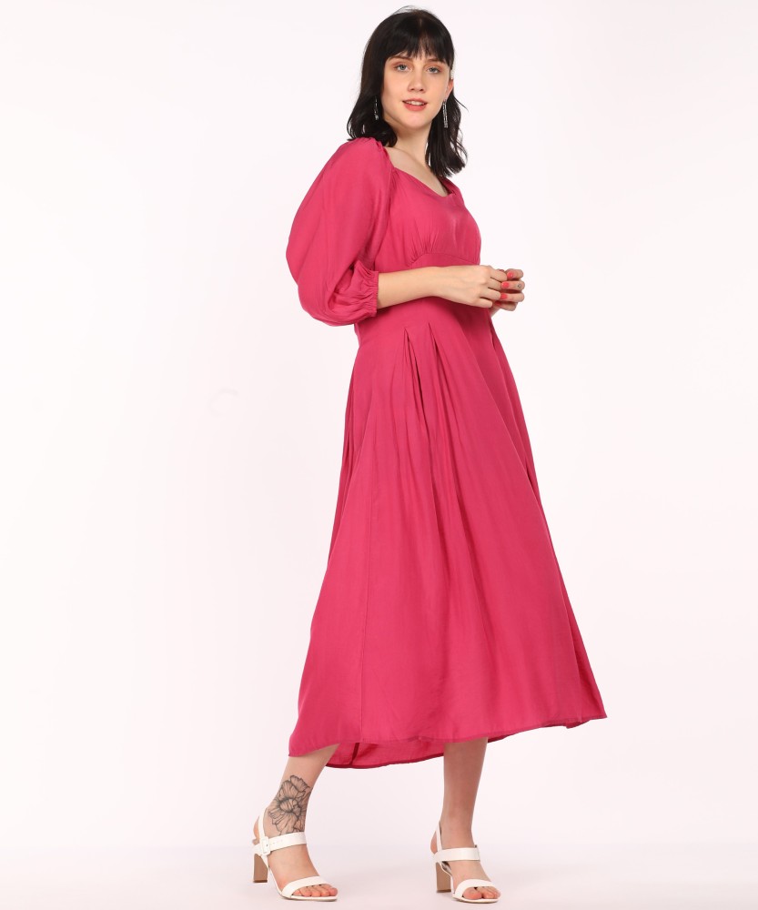Urbanic Women A-line Pink Dress - Buy Urbanic Women A-line Pink Dress  Online at Best Prices in India