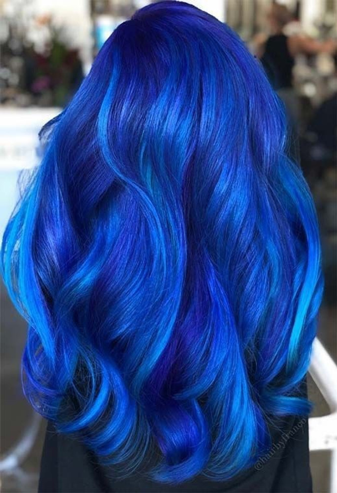 Shades of blue wig top