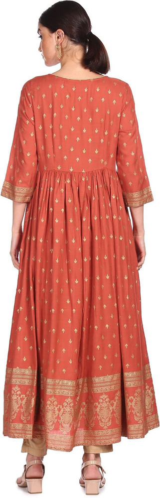 ANAHI Women Woven Design Anarkali Kurta Buy ANAHI Women Woven