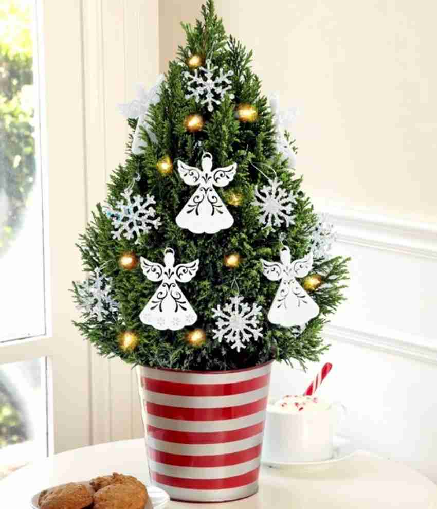 Small christmas top tree in pot