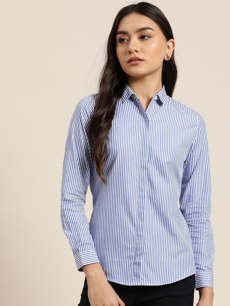 Striped formal store shirt womens