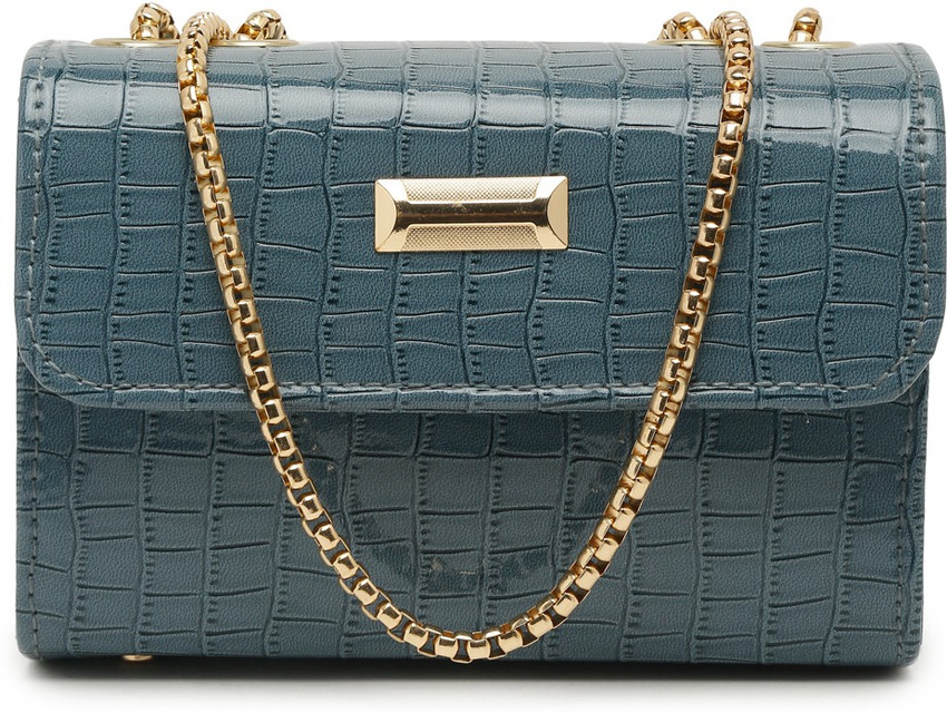 Green leatherette sling bag 2025