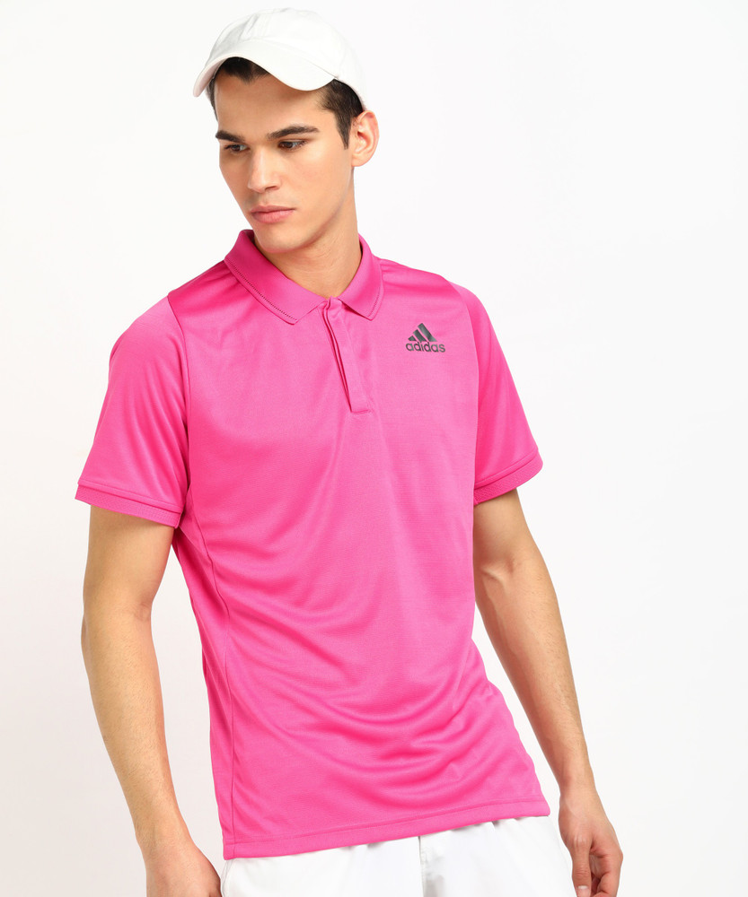pink adidas polo