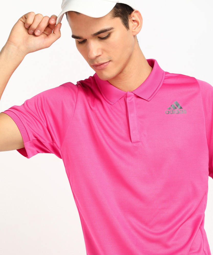 Adidas pink cheap polo shirt