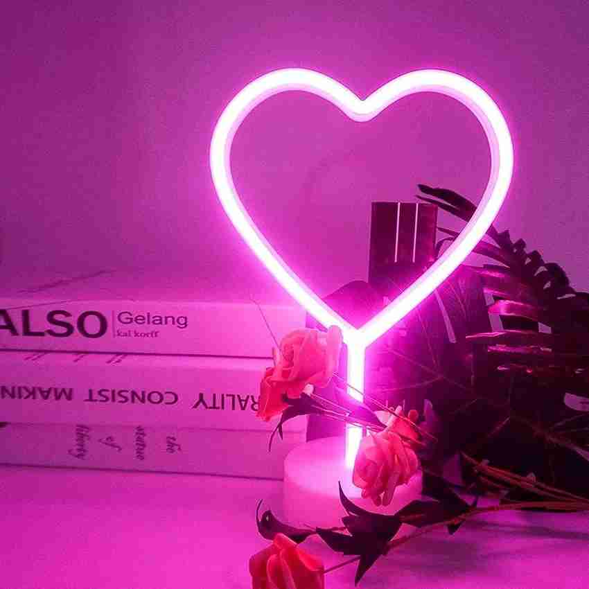 Heart neon sign sale table lamp