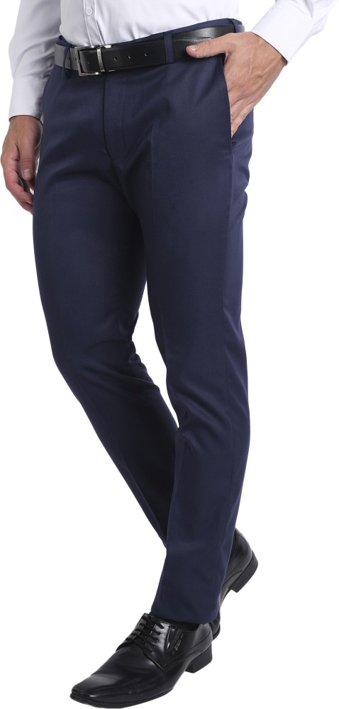 Tailored Fit Pants In Navy Blue