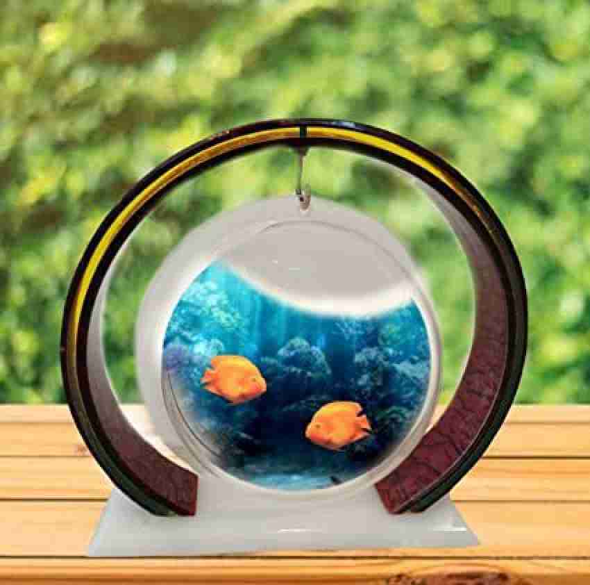 Saich Wall Mounted Fish Bowl Hanging Betta Tank Aquarium Fish Bubble Clear Acrylic