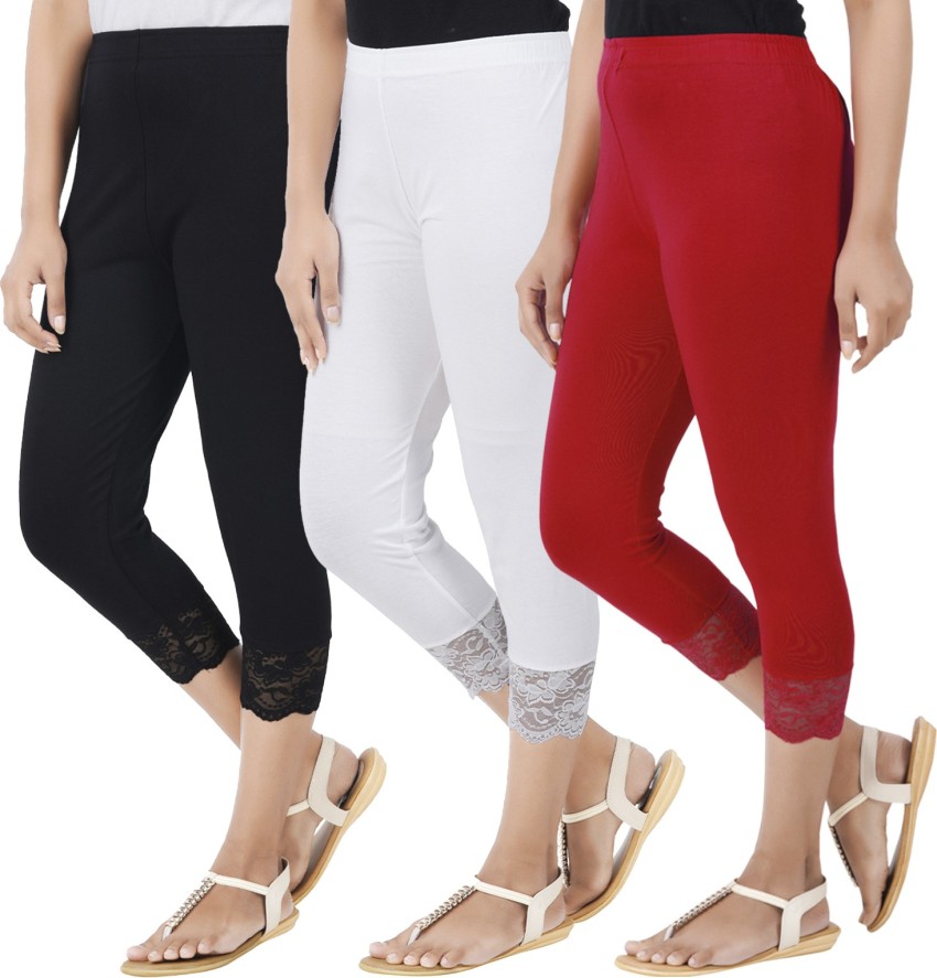 BEFLI Capri Leggings Women Black, White, Red Capri - Buy BEFLI