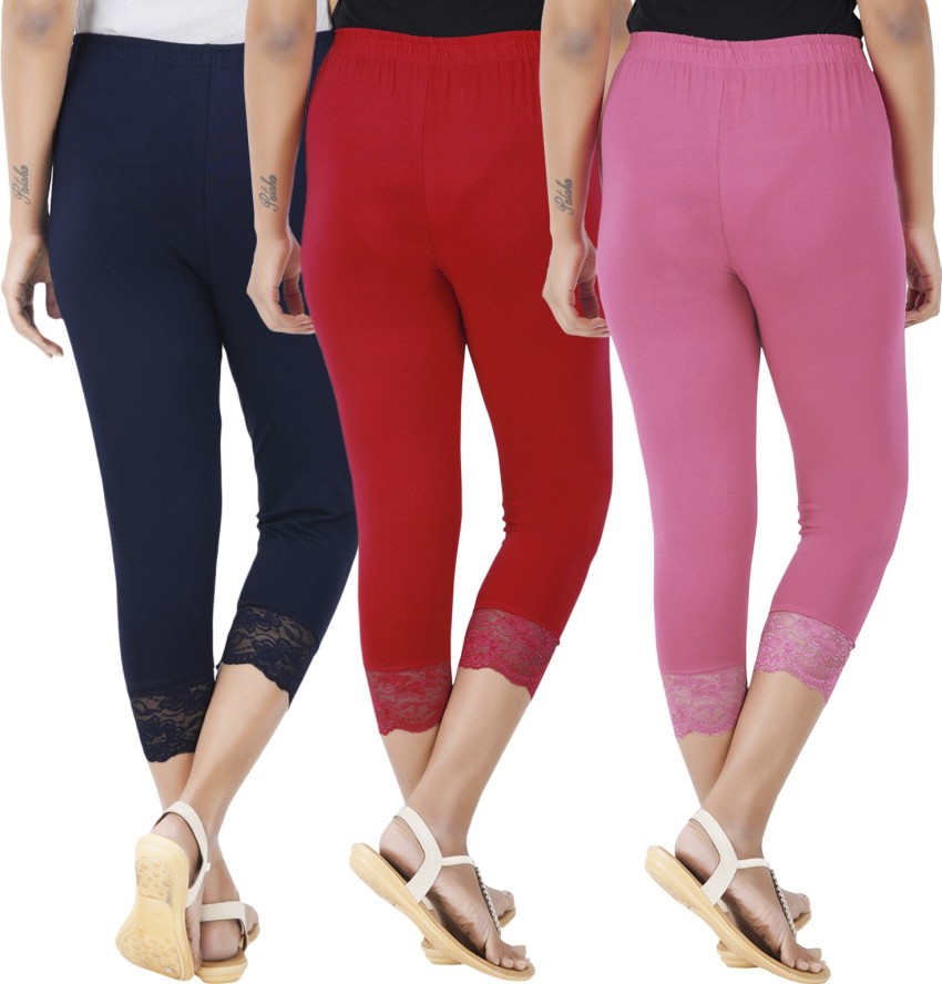 BEFLI Capri Leggings Women Blue, Red, Pink Capri - Buy BEFLI Capri Leggings  Women Blue, Red, Pink Capri Online at Best Prices in India