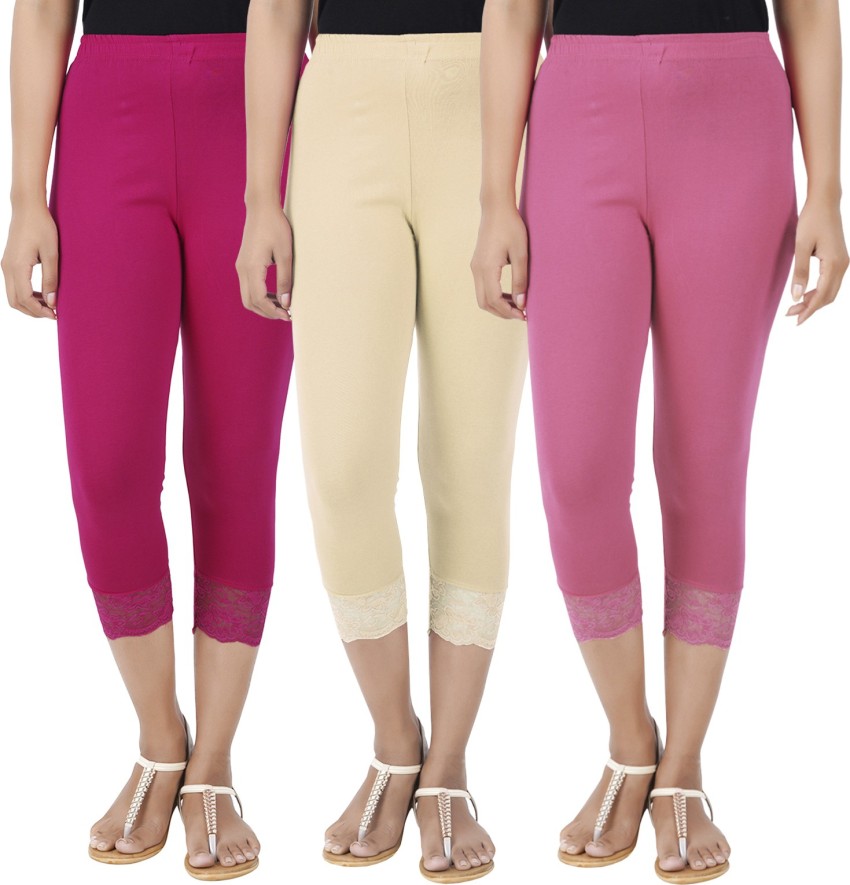 BEFLI Capri Leggings Women Pink, Pink, Brown Capri - Buy BEFLI Capri  Leggings Women Pink, Pink, Brown Capri Online at Best Prices in India