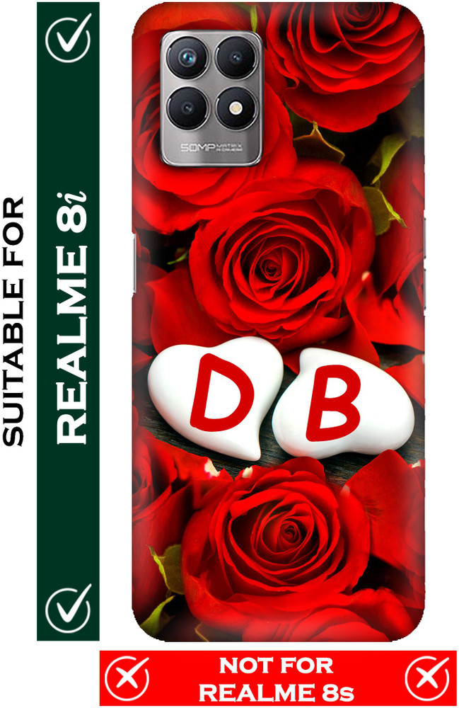 FULLYIDEA Back Cover for realme 8i RMX3151 Letter D Alphabet D
