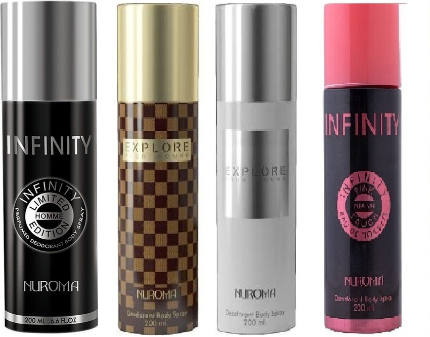 NUROMA expoler pure home and infinity deodorant pack of 4 Body