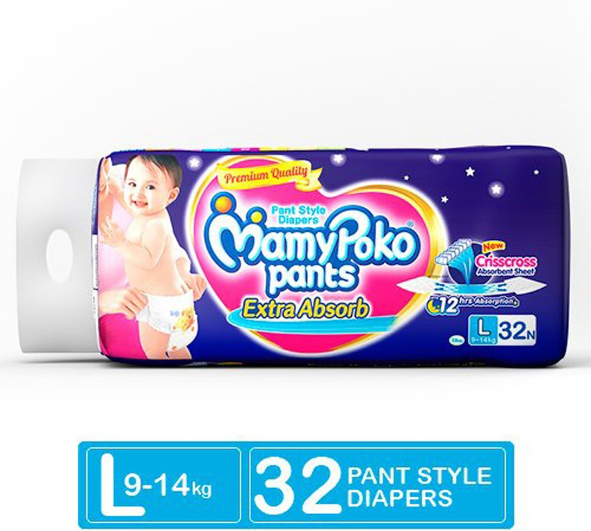 MamyPoko Large Size Baby Diapers 32 Count L