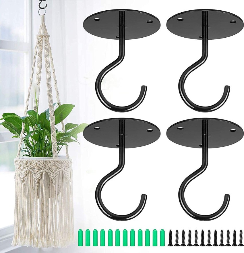 ROSE AHMED Wall Mount Ceiling Hooks for Hanging Plants 4PCS Hook 4