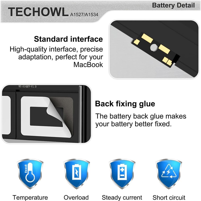 MACKTECH MacBook Rtina 12 inch TECHOWL A1527 Battery Fit for