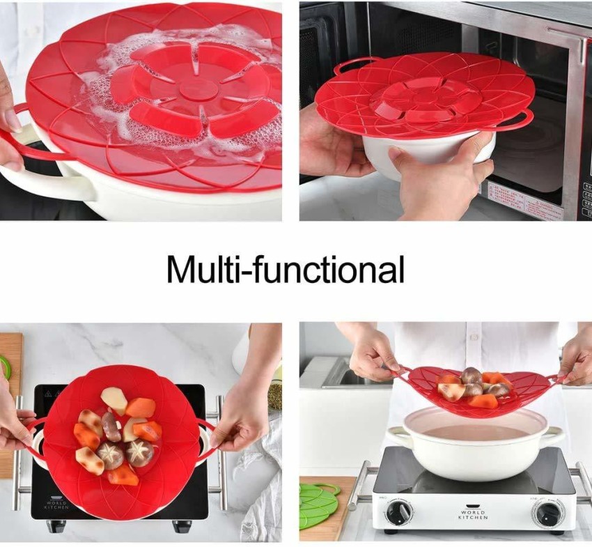 SWISS WONDER MULTI-PURPOSE:Lid cover easily use as a boil over spill guard  Or use as a lid to cover your food in the microwave. This lid features a  steam-release vent and silicone