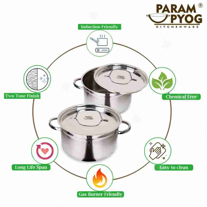 Best Stainless Steel Heavy Induction Pressure Cooker (3 liter) – Param Upyog